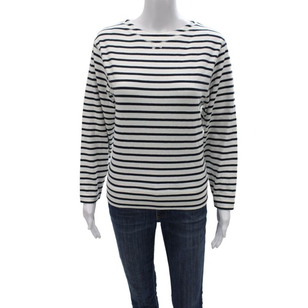 Alex Mill Womens Striped Nautical Long Sleeve T Shirt White Size S